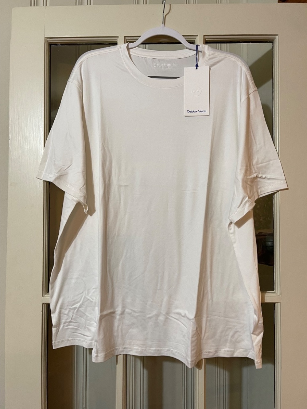 Outdoor Voices CloudKnit Tee Short Sleeve Cream Size 3XL NEW